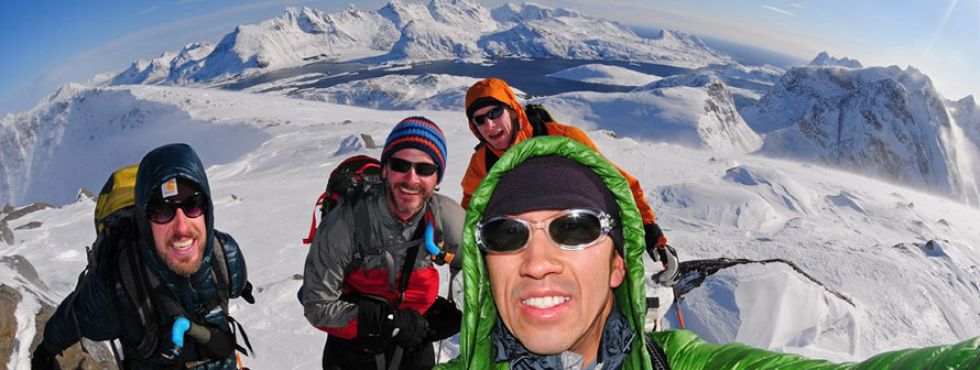 Lofoten Islands, north of the Arctic Circle, Norway.  L-R: Skip, Cass, Drew, and Kam.